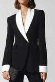 2 Piece Black Flare Leg Shawl Lapel Business Suits