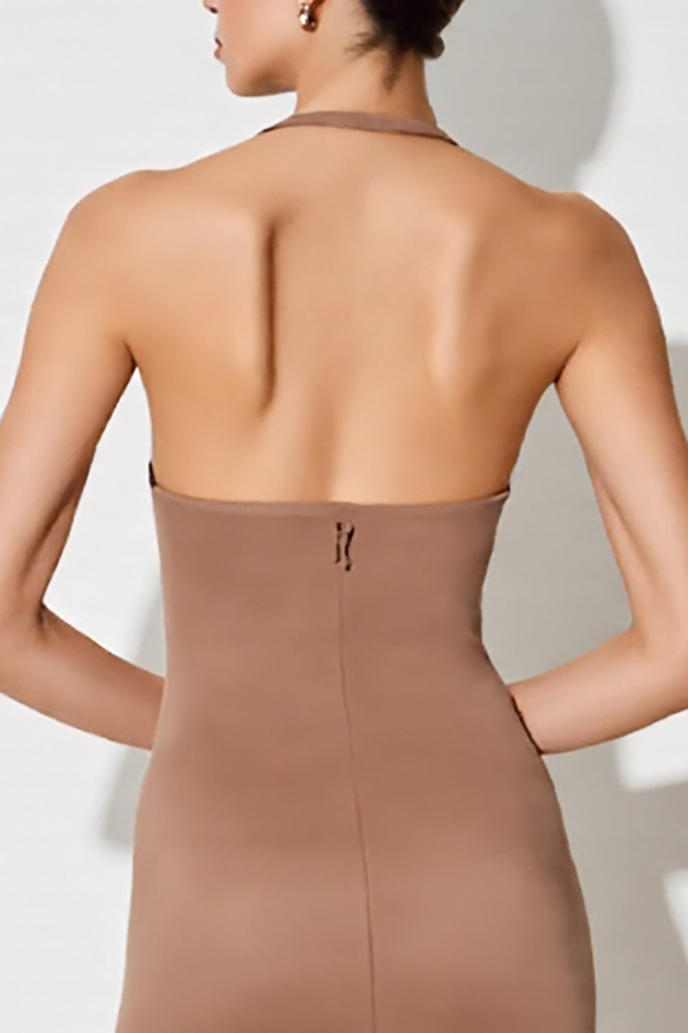 Desert Rose Halter Sheath Long Wedding Guest Dress