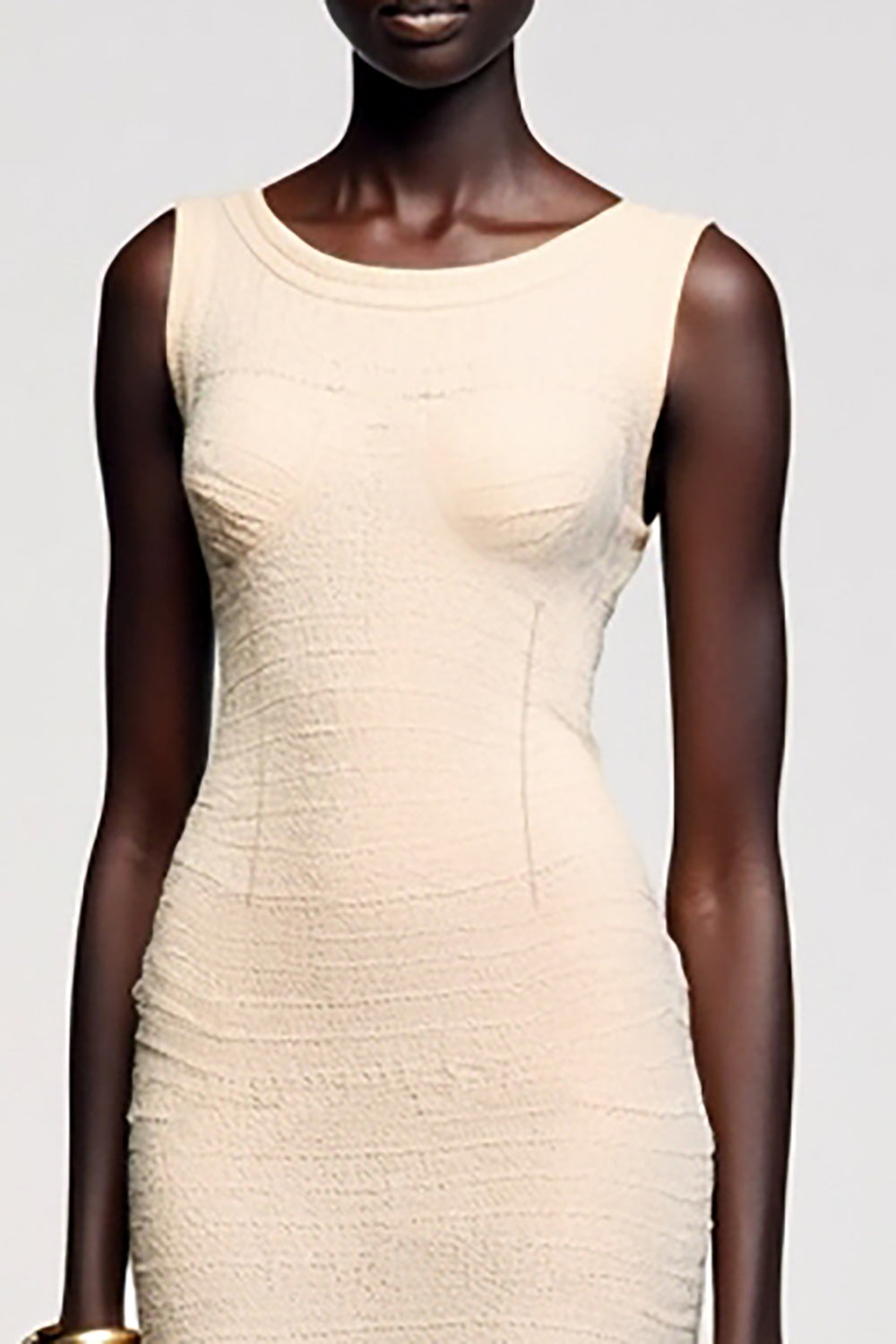 Simple A Line Apricot Midi Wedding Guest Dress