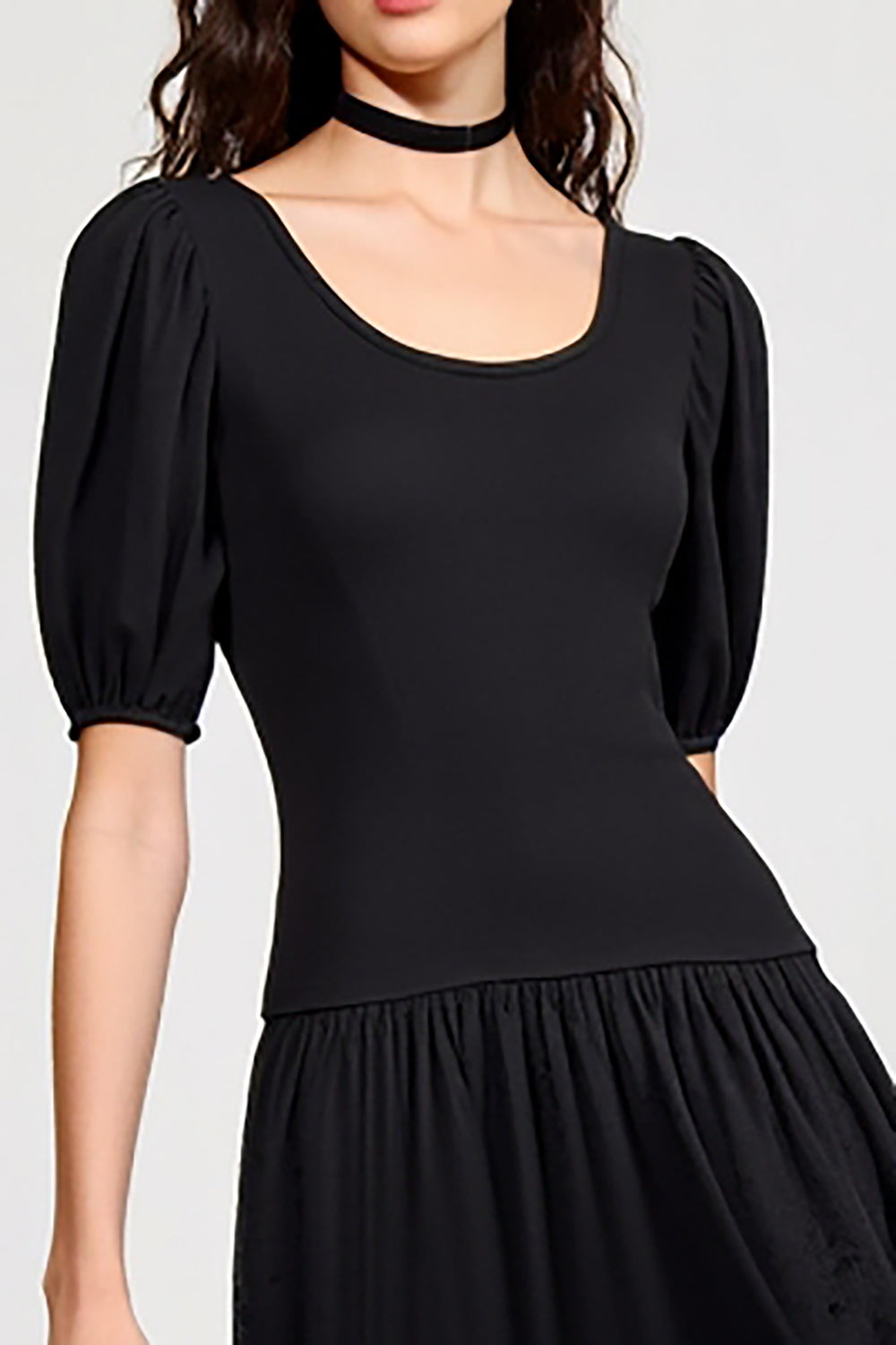 Black A Line Lace Long Wedding Guest Dress