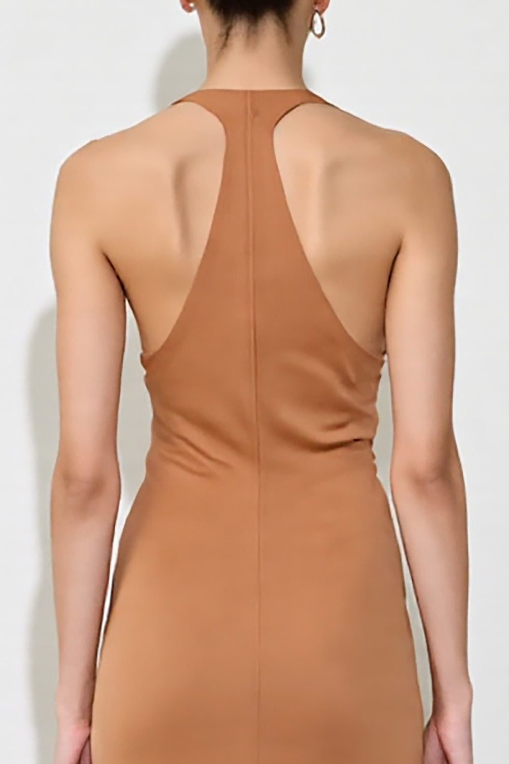 Orange Sheath V Neck Long Wedding Guest Dress