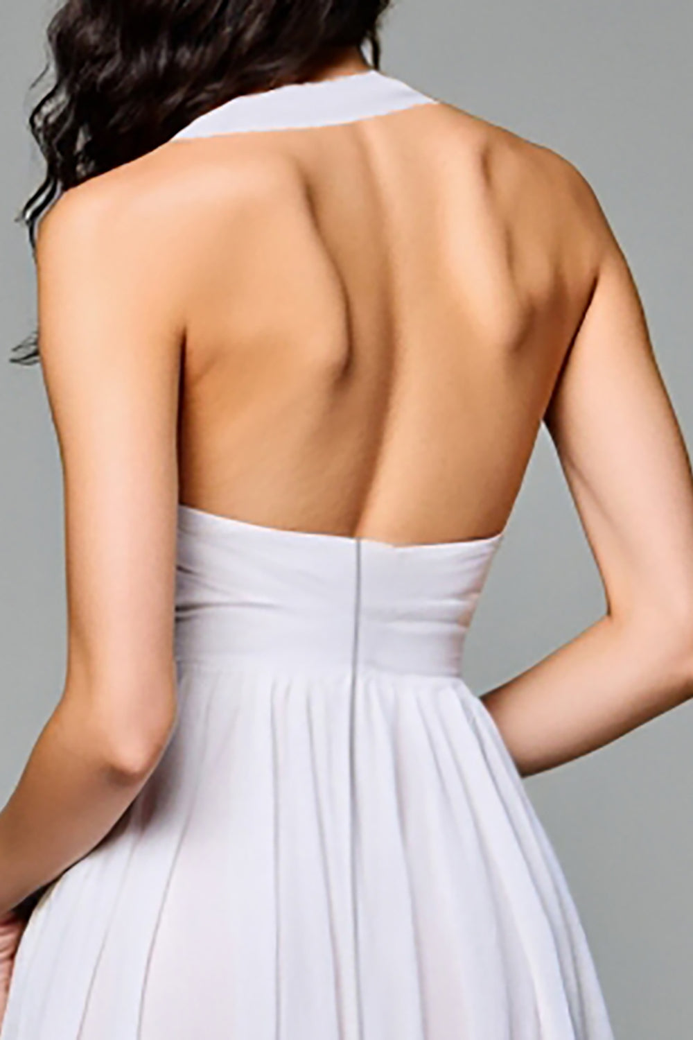 Halter A Line White Cotton Wedding Guest Dress