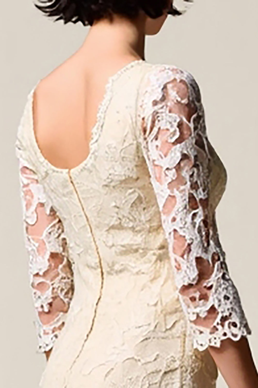 Lace Ivory Sheath Short Wedding Guest Dress