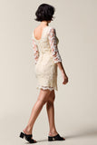 Lace Ivory Sheath Short Wedding Guest Dress