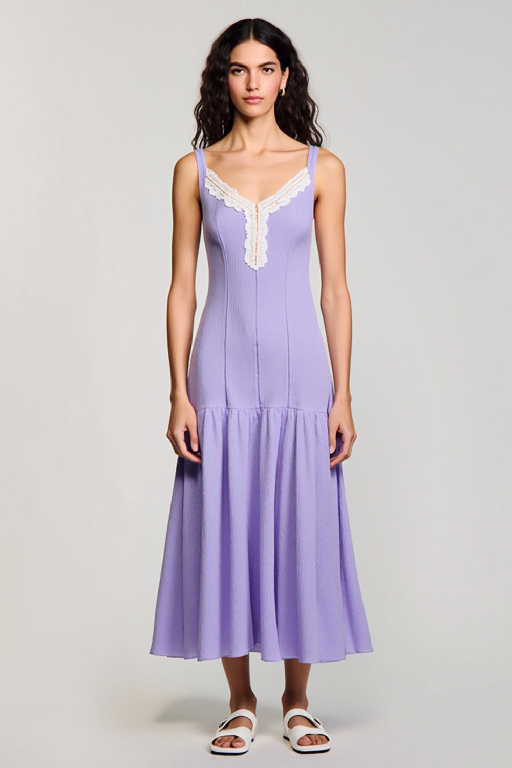 Purple A Line Spaghetti Straps Wedding Guest Dress