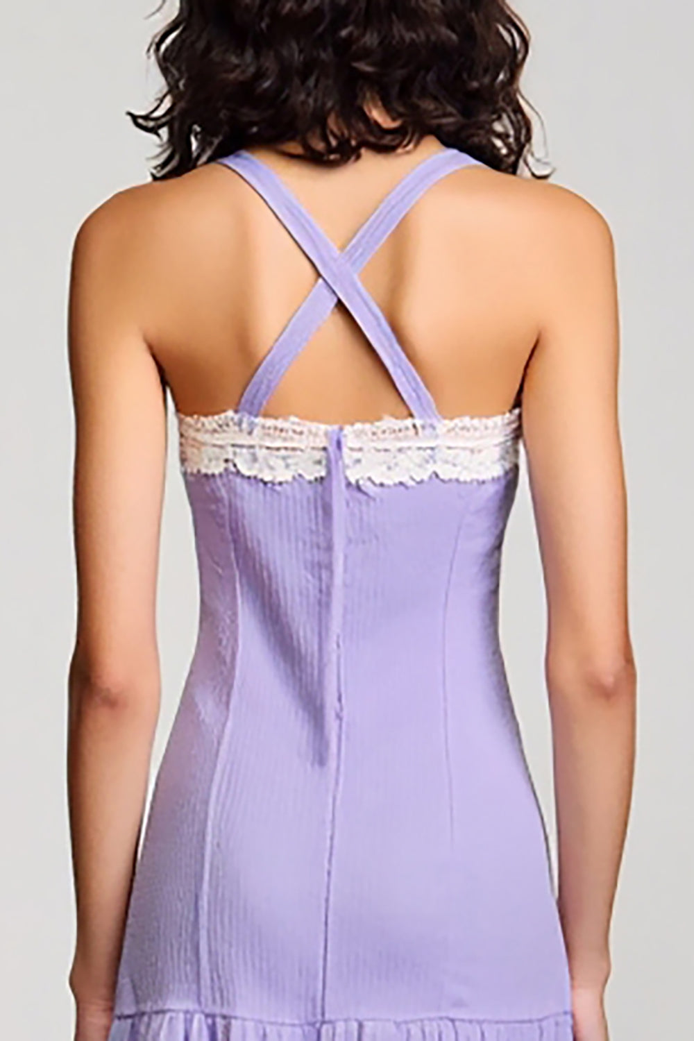 Purple A Line Spaghetti Straps Wedding Guest Dress