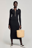 Jersey Sheath Black Wedding Guest Dress