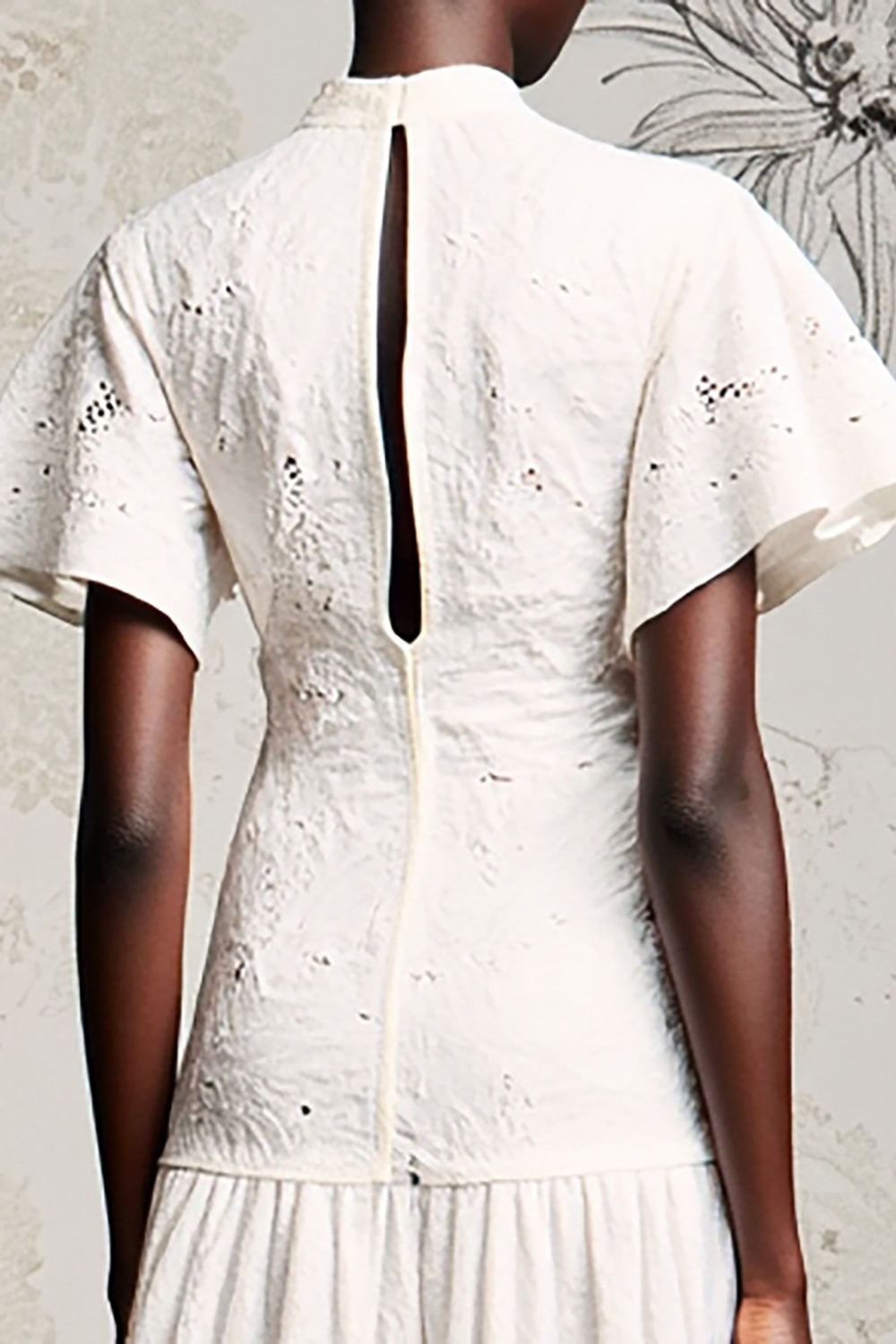 White Lace A Line Wedding Guest Dress