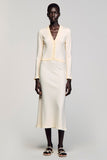 Ivory Sheath Long Sleeve Wedding Guest Dress