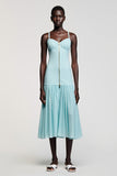 Light Blue A Line Spaghetti Straps Wedding Guest Dress