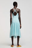 Light Blue A Line Spaghetti Straps Wedding Guest Dress
