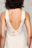 Ivory Lace A Line Cut Out Wedding Guest Dress