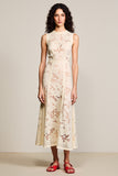 Apricot Lace A Line Wedding Guest Dress