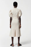 Ivory Sheath Notched Lapel Single-Breasted Wedding Guest Dress