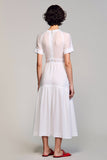 White A Line V-Neck Wedding Guest Dress