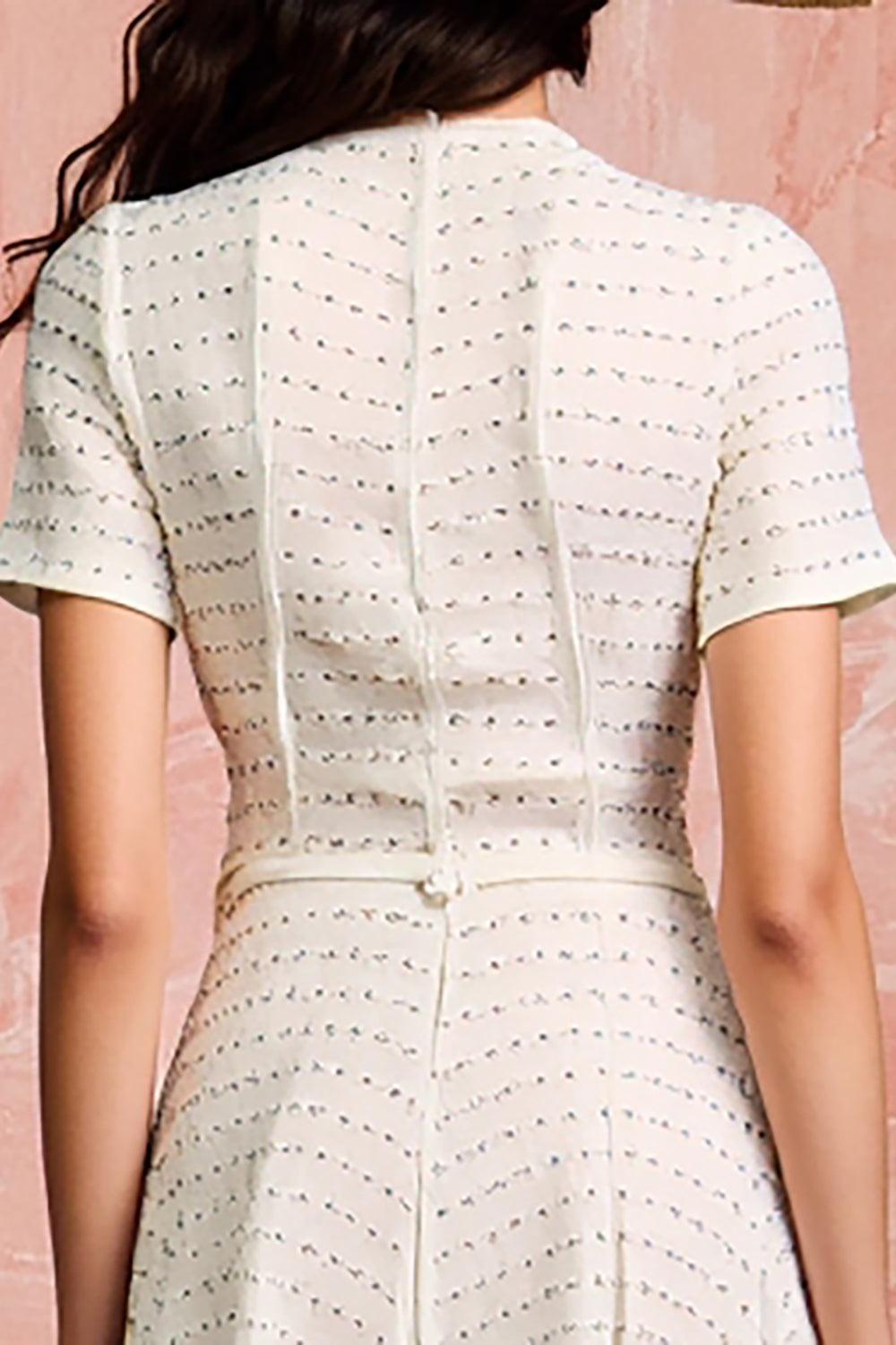 Ivory A Line Polka Dots Wedding Guest Dress