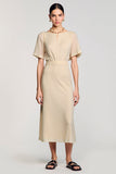 Apricot Sheath Boat Neck Wedding Guest Dress