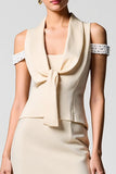 Apricot Cut Out A Line Wedding Guest Dress
