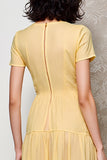 Chiffon Yellow A Line Wedding Guest Dress