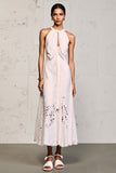 Lace Halter Ivory Wedding Guest Dress