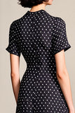 Polka Dots A Line Black Wedding Guest Dress