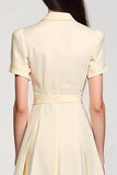 Apricot Simple A Line Midi Wedding Guest Dress