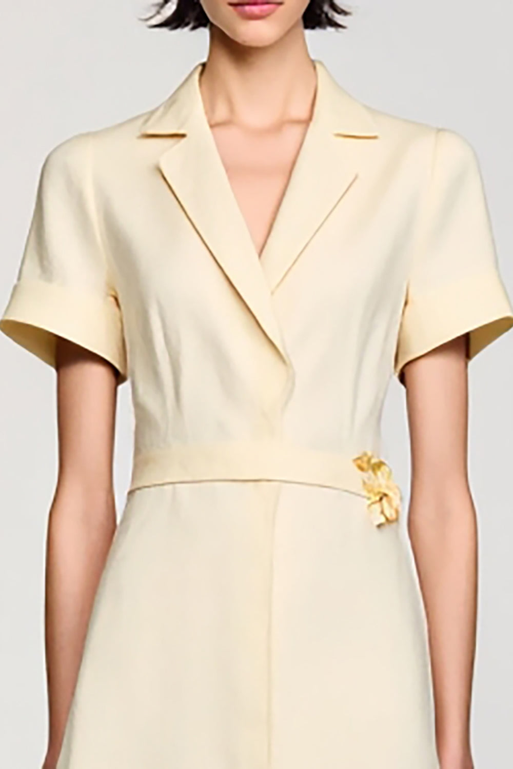 Apricot Simple A Line Midi Wedding Guest Dress