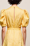 Yellow V Neck A Line Wedding Guest Dress With Appliques