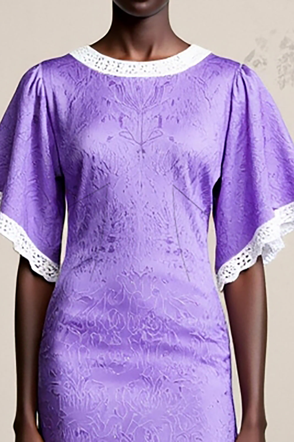 Pruple Ruffled A Line Wedding Guest Dress