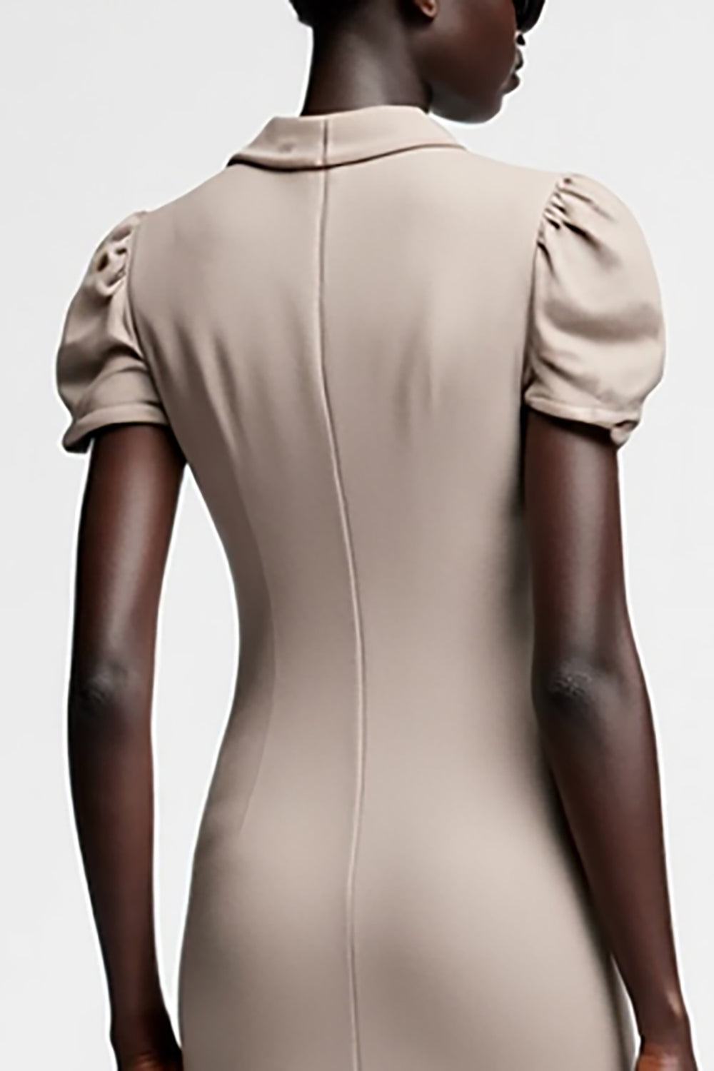 Grey Sheath Cowl Neck Wedding Guest Dress With Slit