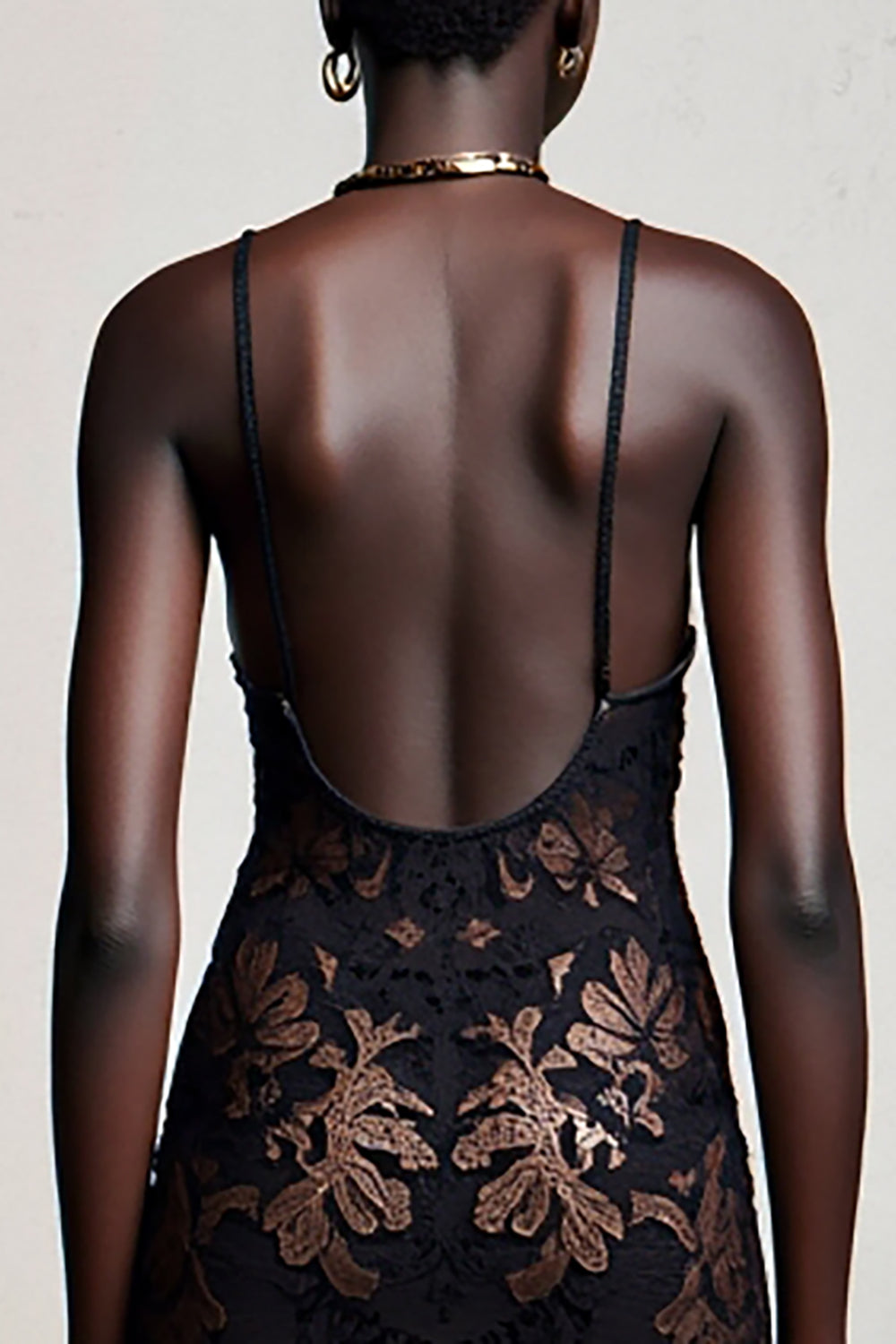 Black Spaghetti Straps Floral A Line Wedding Guest Dress