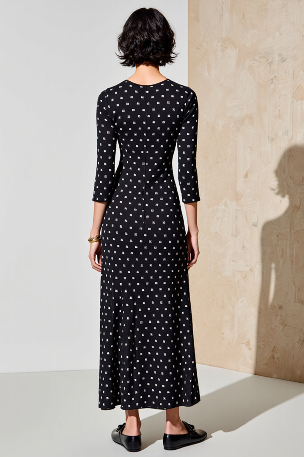 Black A Line V Neck Long Wedding Guest Dress