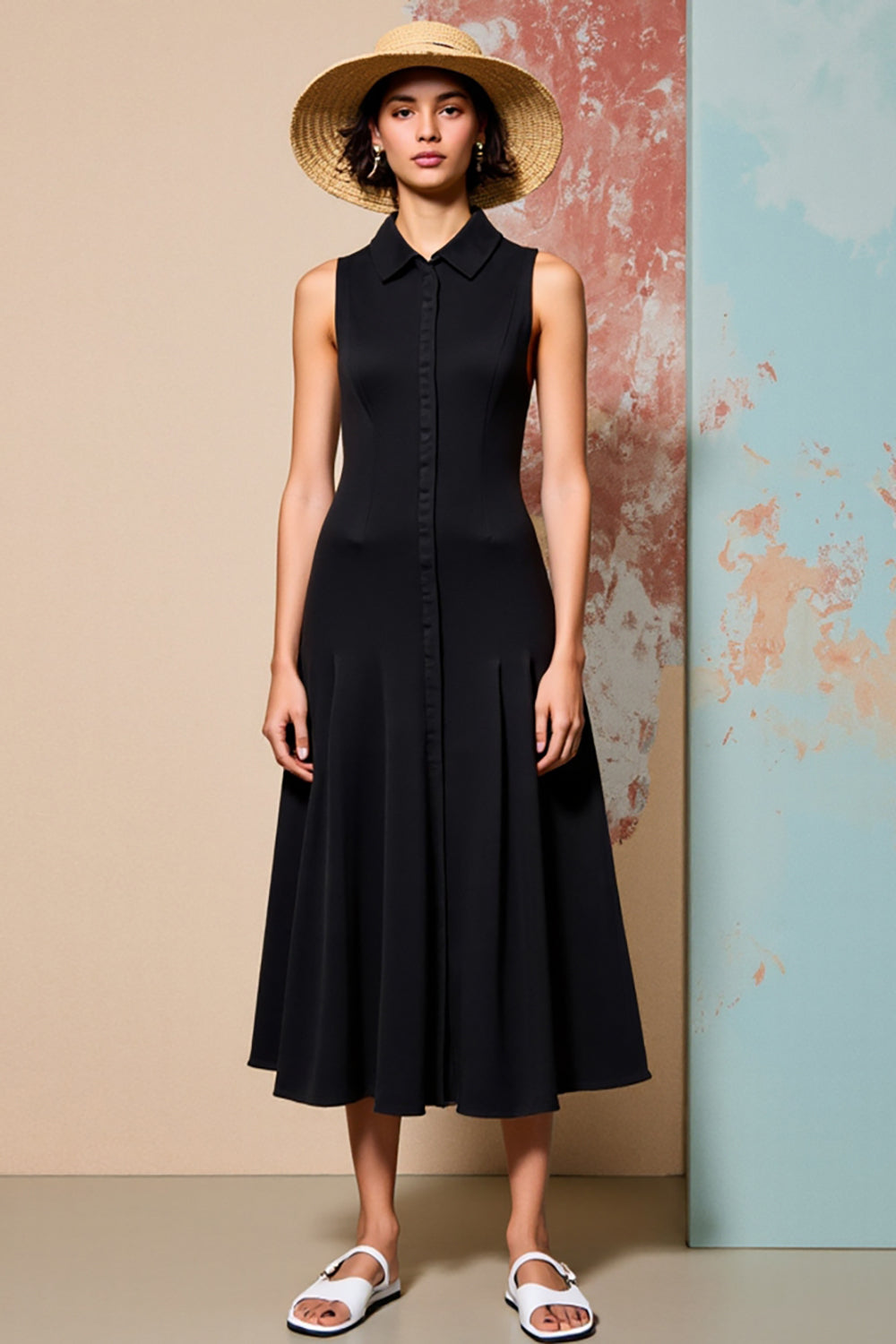 Black Keyhole A Line Simple Wedding Guest Dress