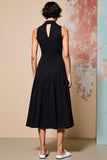 Black Keyhole A Line Simple Wedding Guest Dress