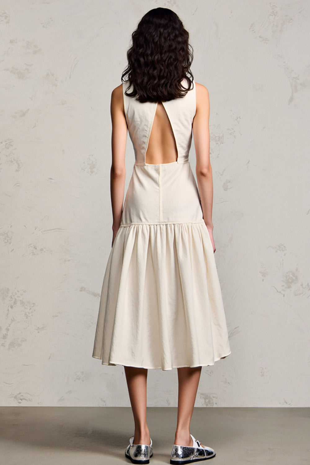 Ivory Keyhole A Line Wedding Guest Dress