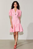 Pink V-Neck A Line Short Wedding Guest Dress