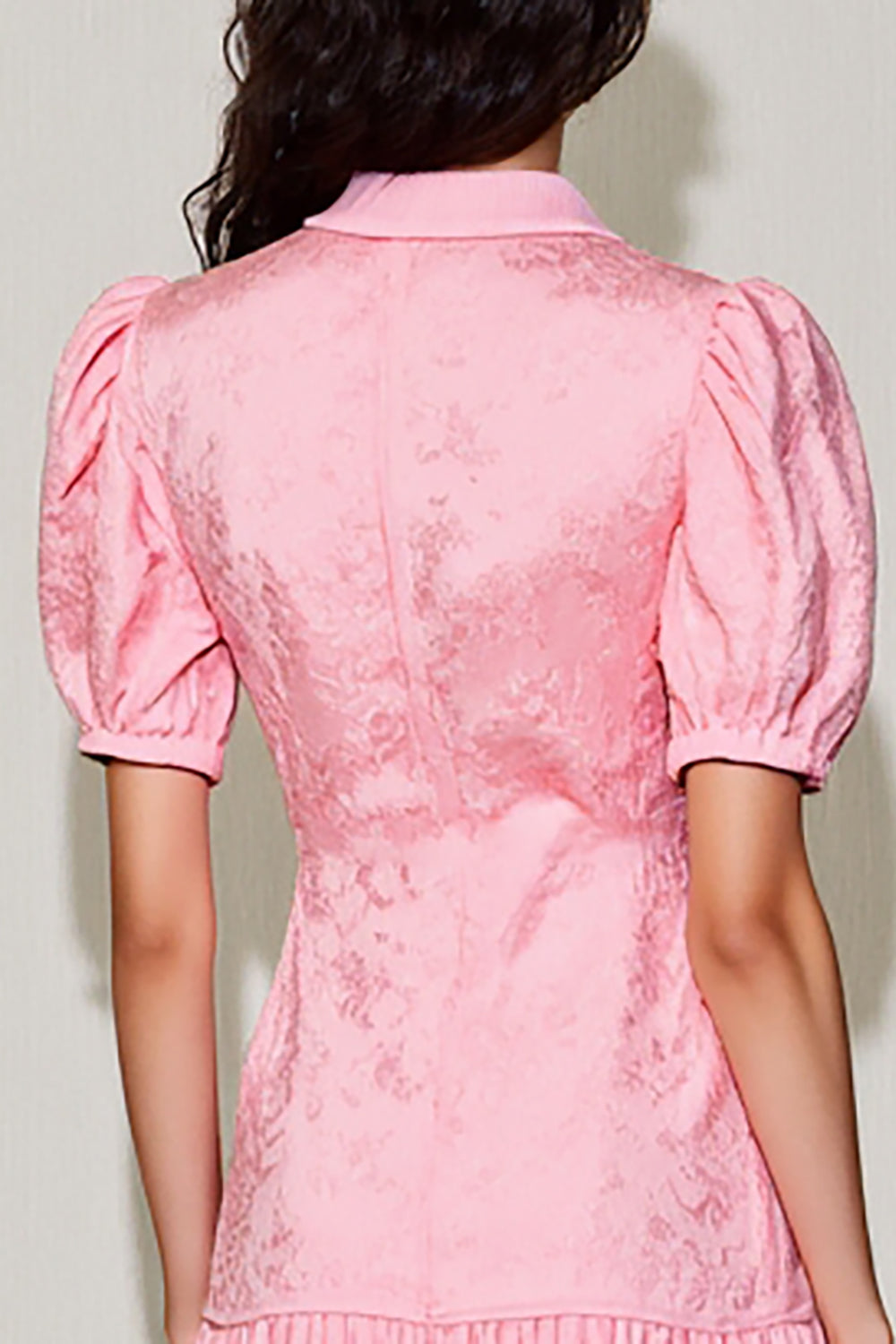 Pink V-Neck A Line Short Wedding Guest Dress