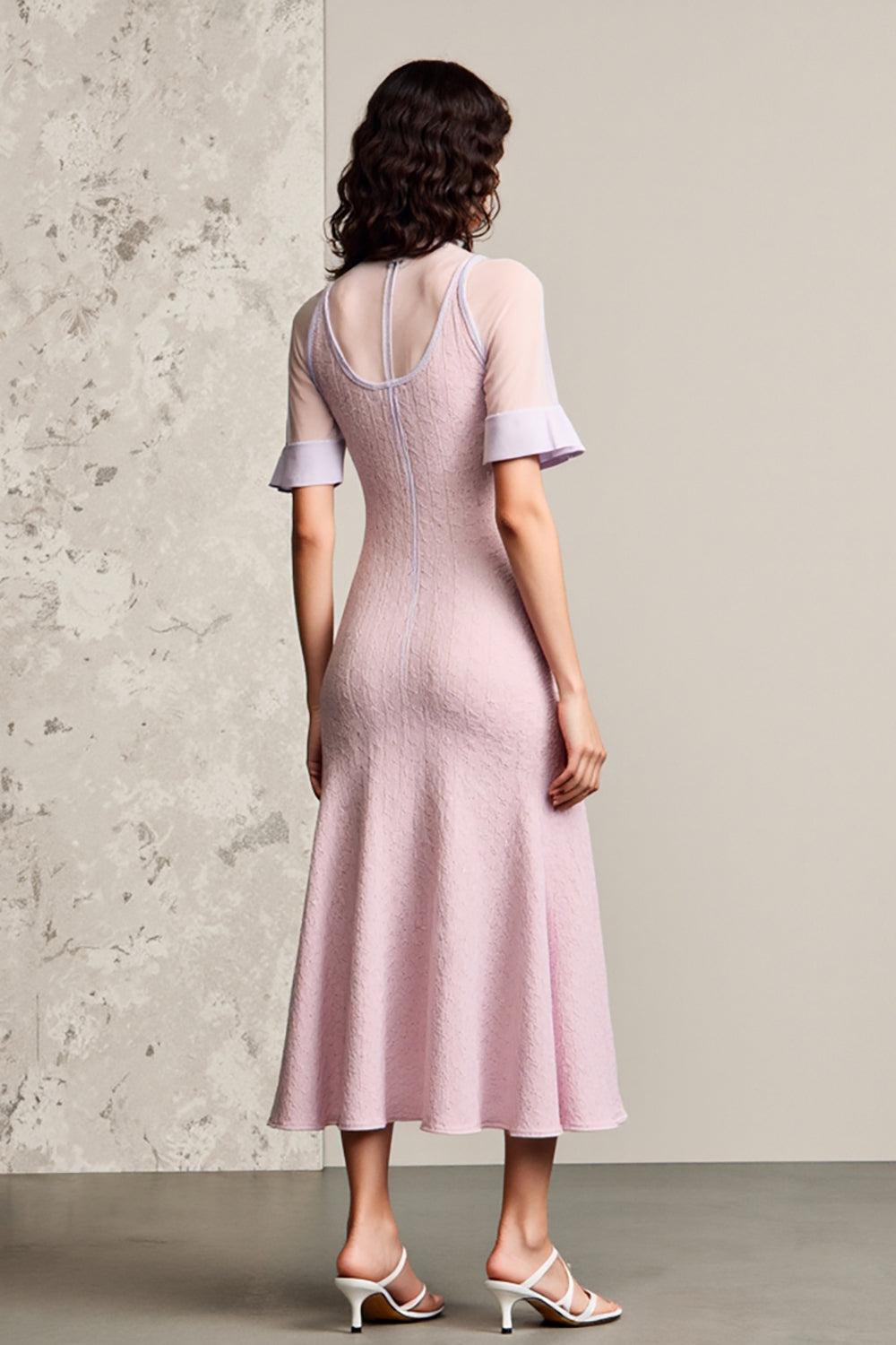Pink A Line Single-Breasted Wedding Guest Dress