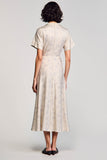 Apricot Notched Lapel A Line Wedding Guest Dress