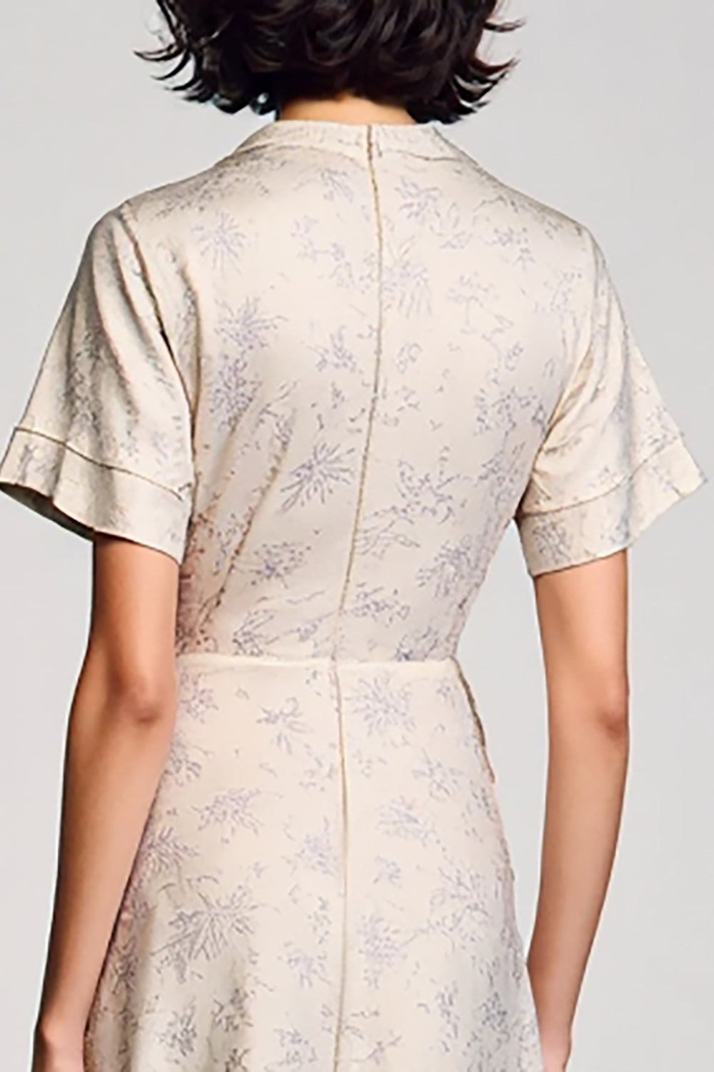 Apricot Notched Lapel A Line Wedding Guest Dress