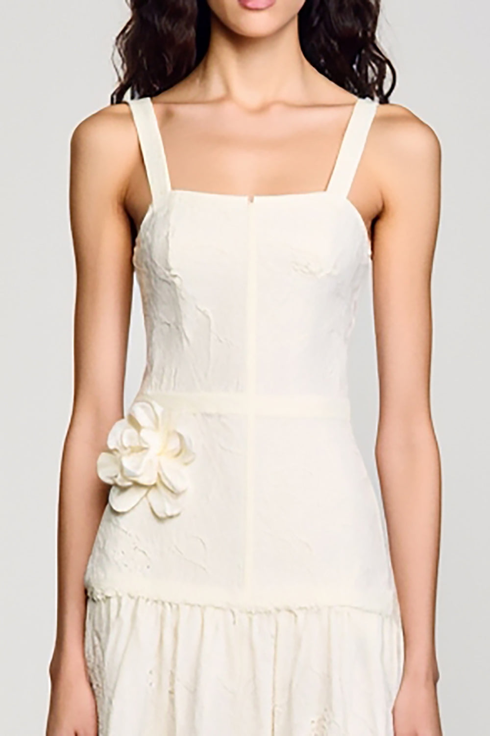 Apricot A Line Floral Wedding Guest Dress