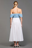 Off The Shoulder White A Line Wedding Guest Dress