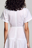 White V-Neck A Line Wedding Guest Dress