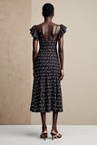 Black Floral Long Wedding Guest Dress