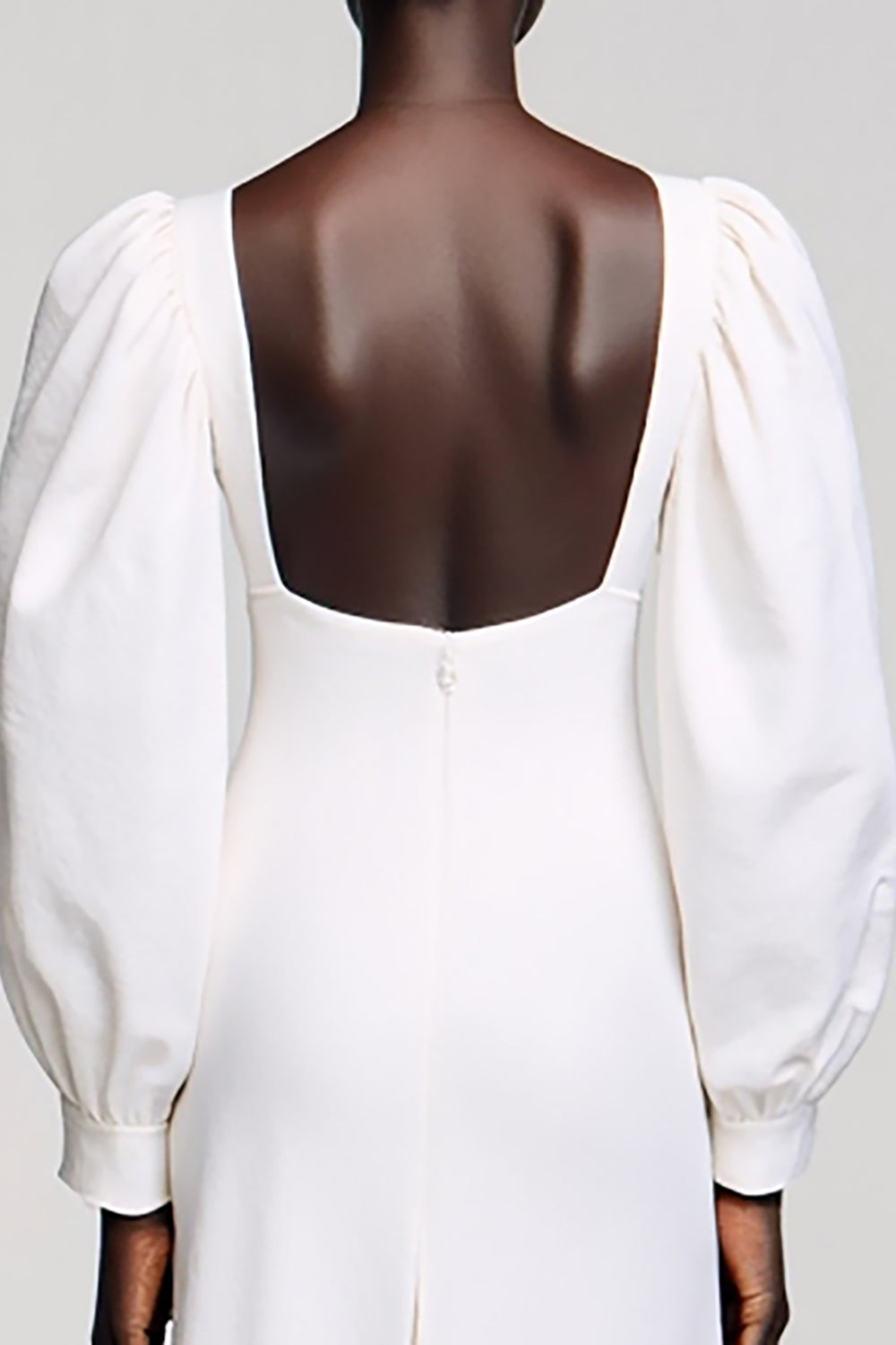 White A Line Long Sleeves Wedding Guest Dress