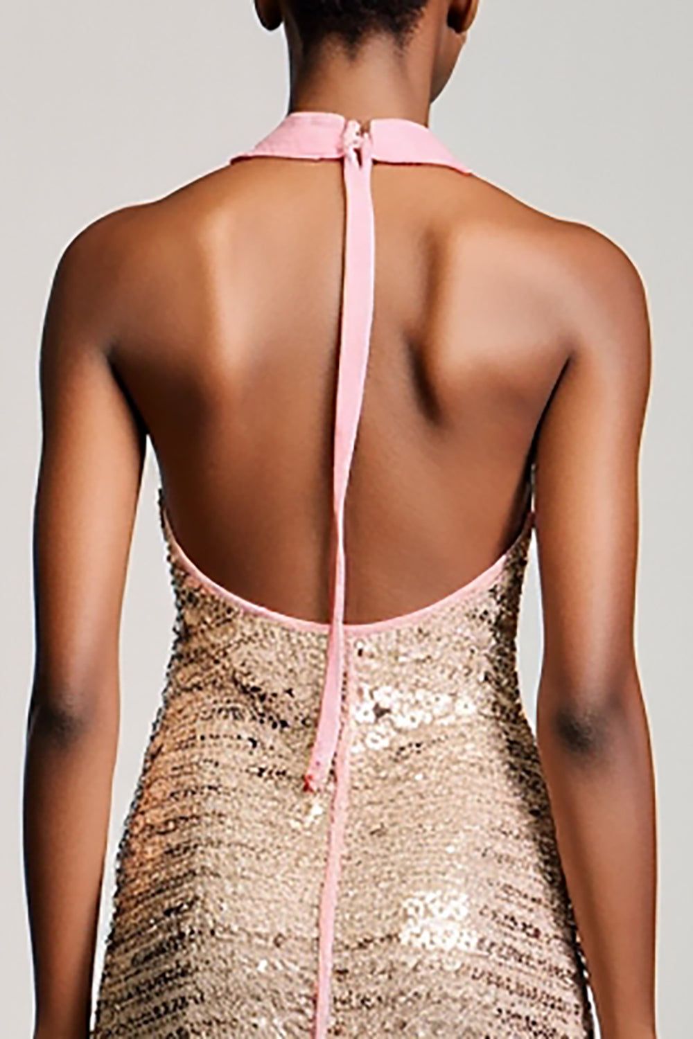 Sparkly Champagne Sheath Long Wedding Guest Dress