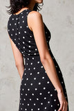 Polka Dot Black Chiffon Long Wedding Guest Dress