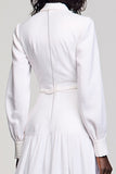 White A Line Long Sleeves Wedding Guest Dress