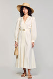 Ivory A Line Long Sleeves Wedding Guest Dress