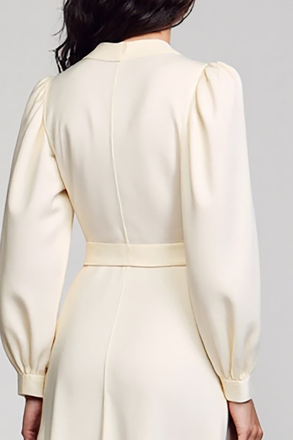 Ivory A Line Long Sleeves Wedding Guest Dress